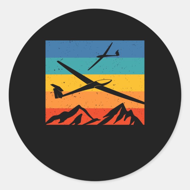 Gliding Soaring Sailplane Glider Pilot Classic Round Sticker (Front)