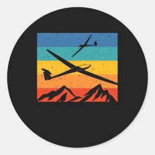 Gliding Soaring Sailplane Glider Pilot Classic Round Sticker