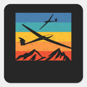 Gliding Soaring Sailplane Glider Pilot Square Sticker