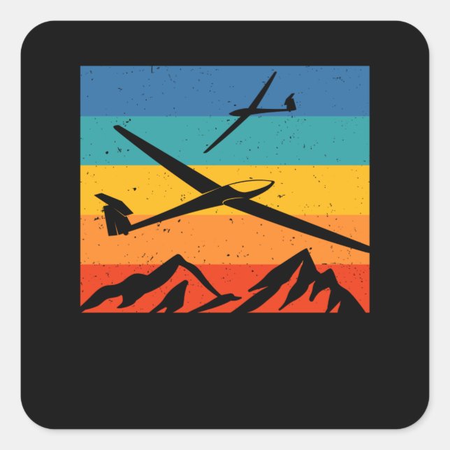 Gliding Soaring Sailplane Glider Pilot Square Sticker (Front)