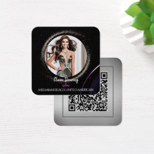 Glimmer Dust QR Code Photo Profile Card