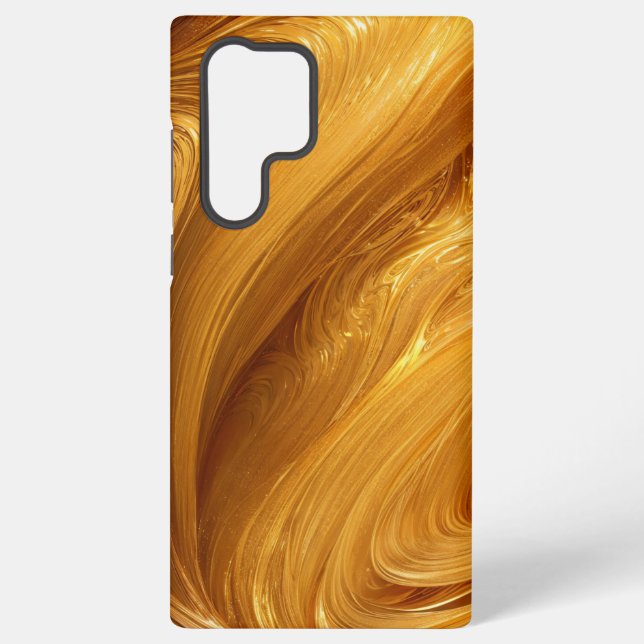 Glimmering Gold and Aurora Abstract Phone Case (Back)