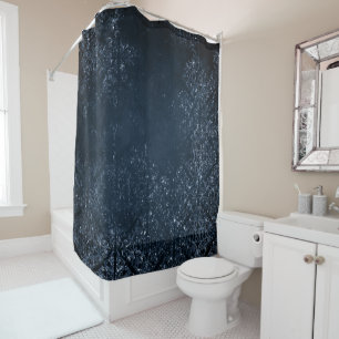 Glimmering Navy Grunge   Dark Blue Luxury Damask Shower Curtain