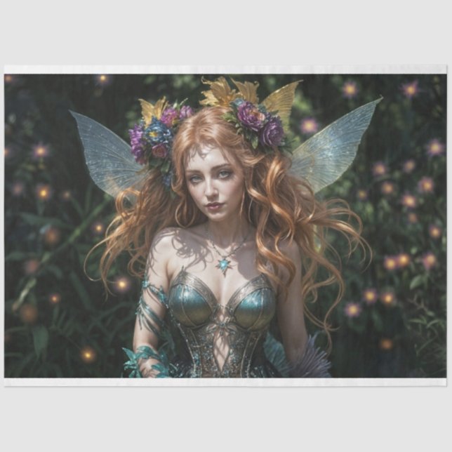 Glimmering Summer Fairy Decoupage | Enchanted  Tissue Paper (Front)