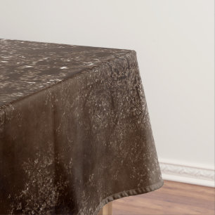 Glimmery Bronze Grunge   Rich Brown Glam Damask Tablecloth
