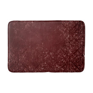 Glimmery Henna Grunge Rich Blood Red Glam Damask Bath Mat