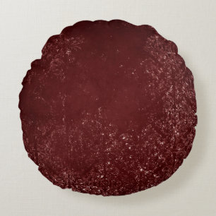 Glimmery Henna Grunge   Rich Blood Red Glam Damask Round Cushion