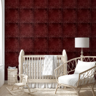 Glimmery Henna Grunge Rich Blood Red Glam Damask Wallpaper