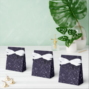 Glimmery Indigo Grunge   Midnight Purple Damask Favour Box