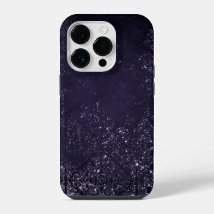 Glimmery Indigo Grunge Midnight Purple Damask iPhone 14 Pro Case