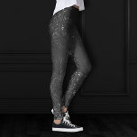 Glimmery Onyx Grunge | Silvery Black Glam Damask Leggings<br><div class="desc">90s Grunge, All Grown Up! Rich and sophisticated damask with an intense baroque sparkle in a deep moody hued jewel tone for a luxurious, dramatic, or edgy palette. This 1990s inspired vintage grunge texture features a gorgeous unisex (yet feminine) abstract gradient that adds perfect pop of colour. For coordinating products...</div>