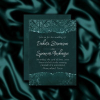 Glimmery Teal Grunge | Rich Dark Green Glam Damask