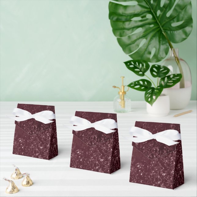 Glimmery Wine Grunge | Sangria Bordeaux Damask Favour Box (Multiple)