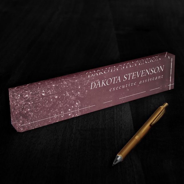 Glimmery Wine Grunge | Sangria Bordeaux Damask Nameplate (Creator Uploaded)
