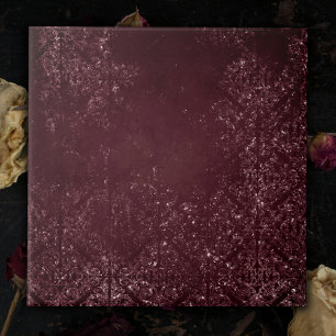 Glimmery Wine Grunge   Sangria Bordeaux Damask Tile