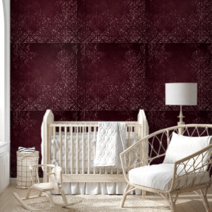 Glimmery Wine Grunge   Sangria Bordeaux Damask Wallpaper