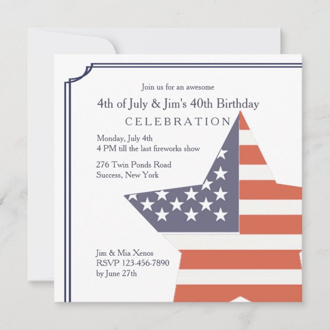 Glimpse of Glory Patriotic Birthday Invitation (Front)