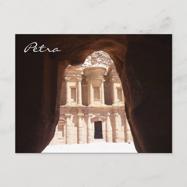 glimpsed monastery petra postcard (Front)