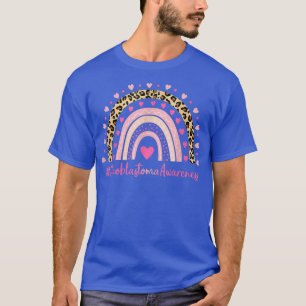 Glioblastoma Awareness Pink Heart Leopard Rainbow T-Shirt