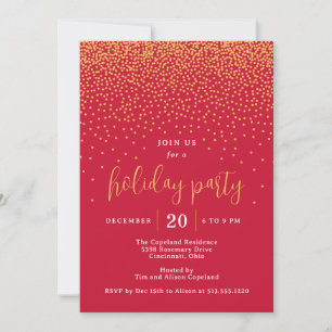 Glistening Dots Editable Colour Holiday Invitation