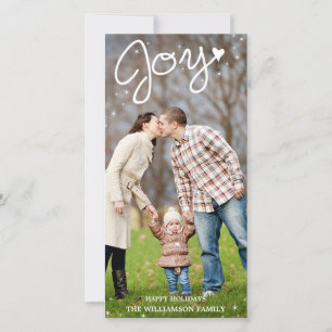 Glistening Joy Vertical Holiday Photo Card