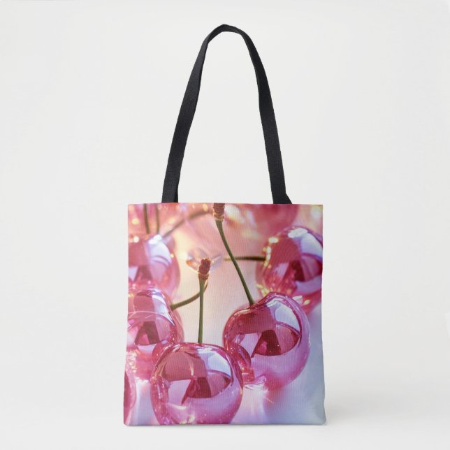 Glistening Pink Orbs Tote Bag (Front)