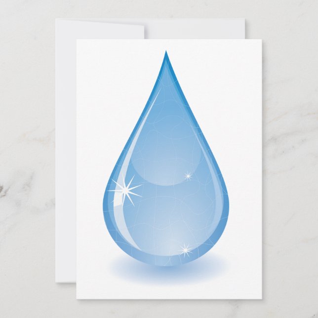 Glistening Water Drop Invitations (Front)
