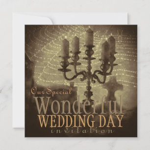 Glistening Web Vintage Romance Gothic Wedding Invitation