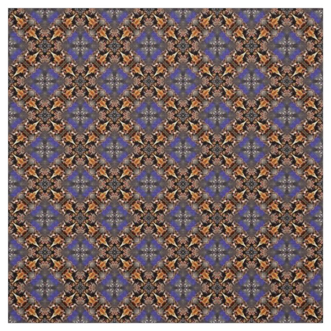 Glitch2 Blue Brown Furniture Fabric (Swatch)