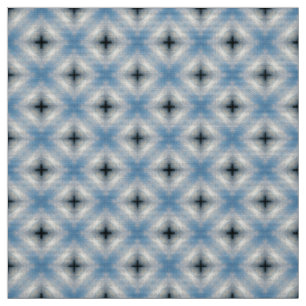 Glitch2 Blue sky teal cross tile pattern fabric