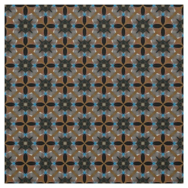 Glitch2 Brown Grey Blue furniture fabric (Swatch)