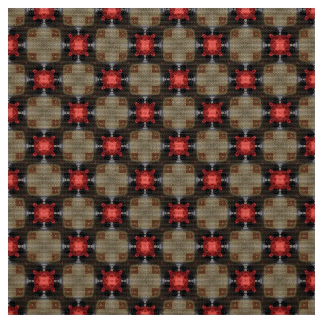 Glitch2 Brown Red pattern fabric (Swatch)