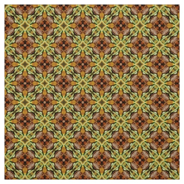 Glitch2 Brown Yellow Quilting crafts Fabric (Swatch)