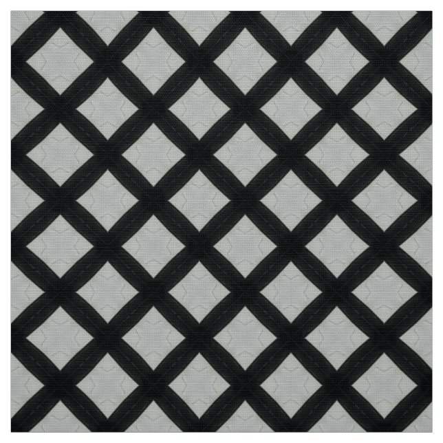 Glitch2 Light Grey Dark Blue Tiles Fabric (Swatch)