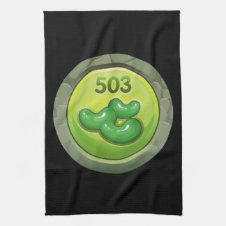 Glitch: achievement bean counter tea towel