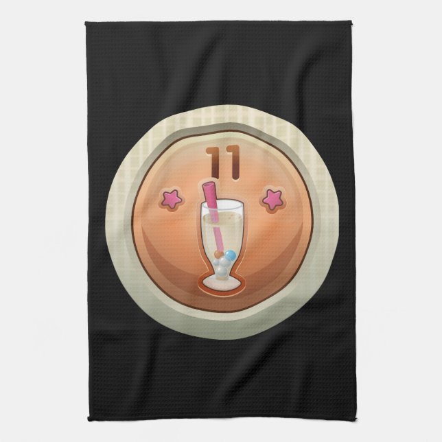 Glitch: achievement bubble tea aficionado tea towel (Vertical)