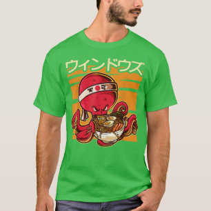 Glitch Anime Aesthetic Style Japan Octopus Tentacl T-Shirt