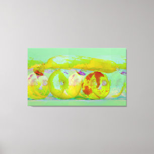 glitch art on fruits and vegetables canvas print