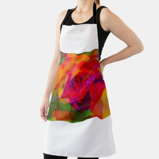Glitch art rose on apron