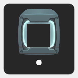 Glitch bag furniture sci fi monitor storage displa square sticker