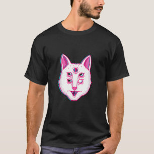 Glitch Cat Luminous Cat With Eyes T-Shirt