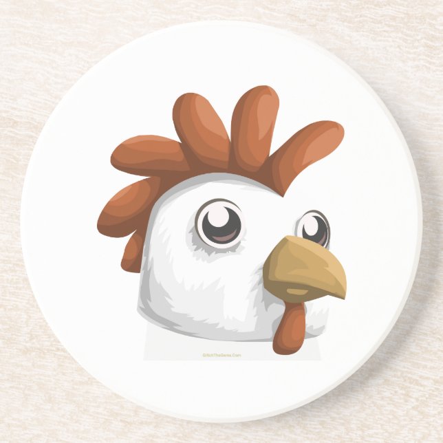 Glitch Chicken Mask Coaster (Front)