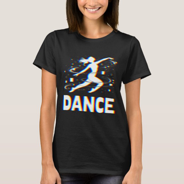 Glitch EDM Dancer – Abstract Silhouette T-Shirt (Front)