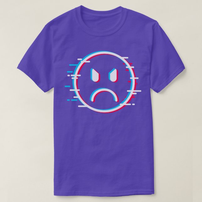 Glitch Face Angry T-Shirt (Design Front)