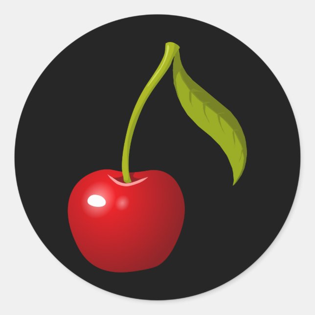 Glitch Food cherry Classic Round Sticker (Front)
