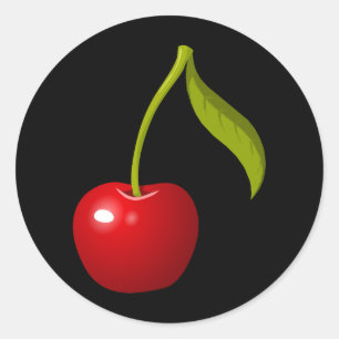 Glitch Food cherry Classic Round Sticker