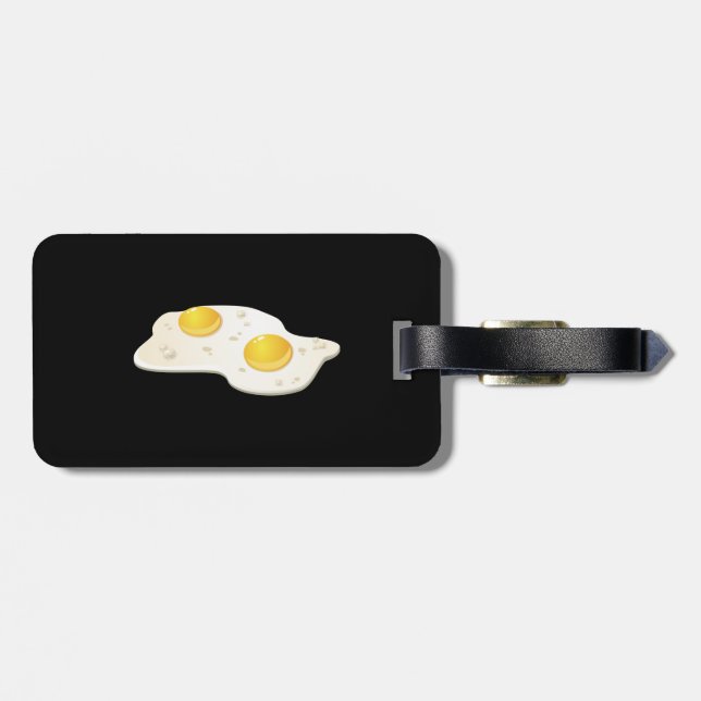 Glitch Food fried eggs Luggage Tag (Back Horizontal)