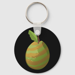 Glitch Food guava striped Key Ring
