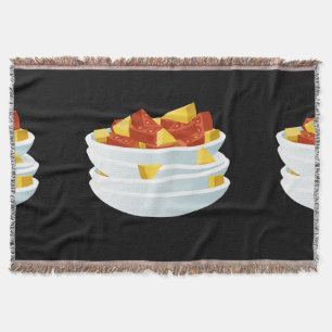 Glitch Food lazy salad Throw Blanket