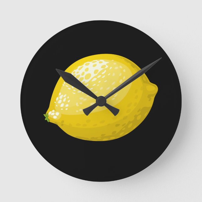 Glitch Food lemon Round Clock (Front)